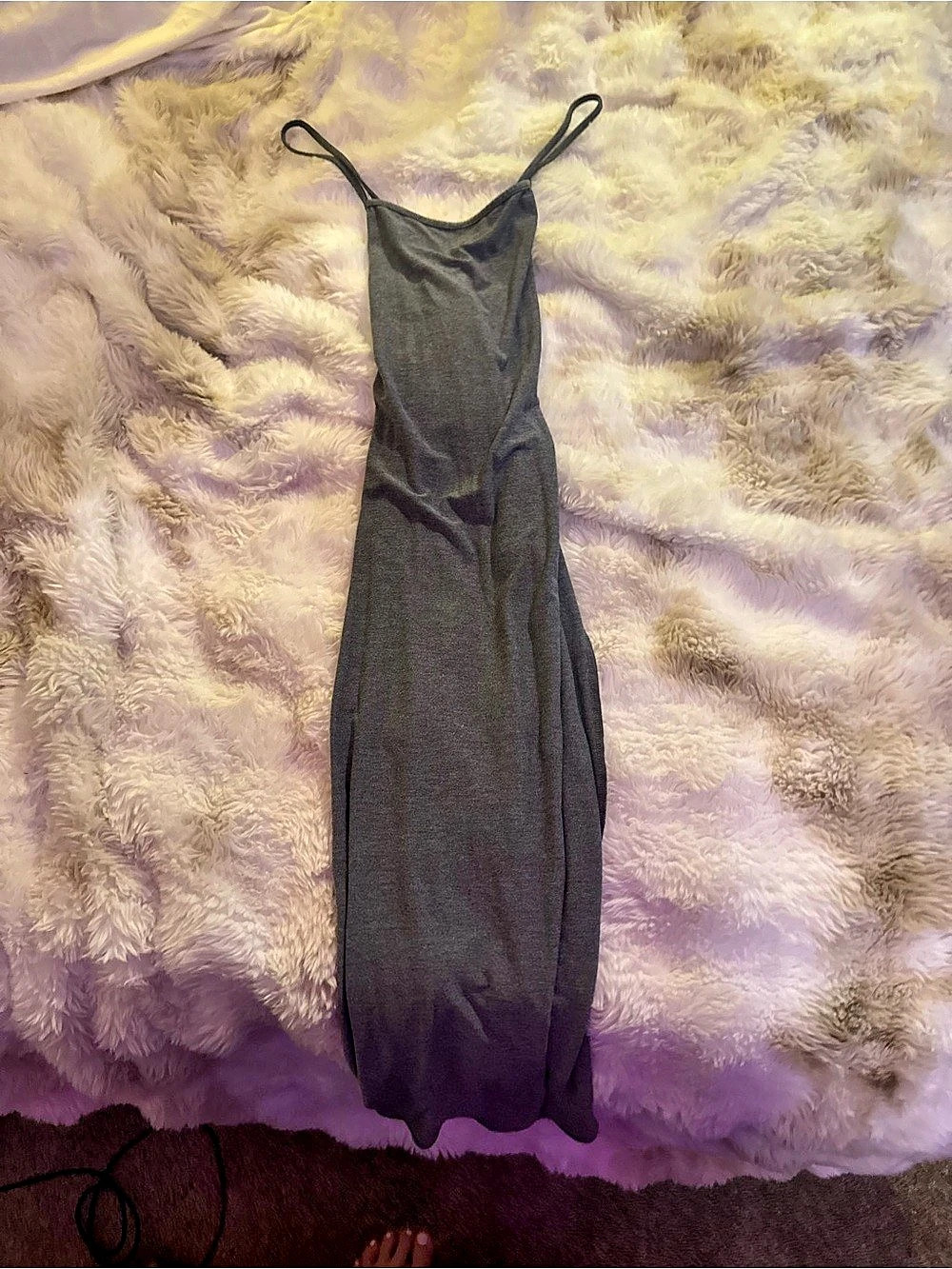 SHEIN Gray Maxi Slip Dress